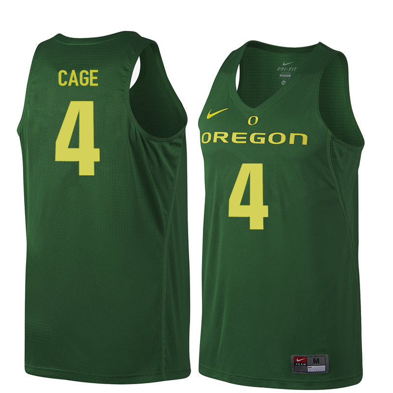 Men Oregon Ducks #4 M.J. Cage College Basketball Jerseys Sale-Dark Green